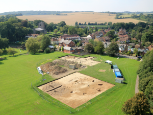 Lyminge, showing the pre-Christian royal focus under excavation 